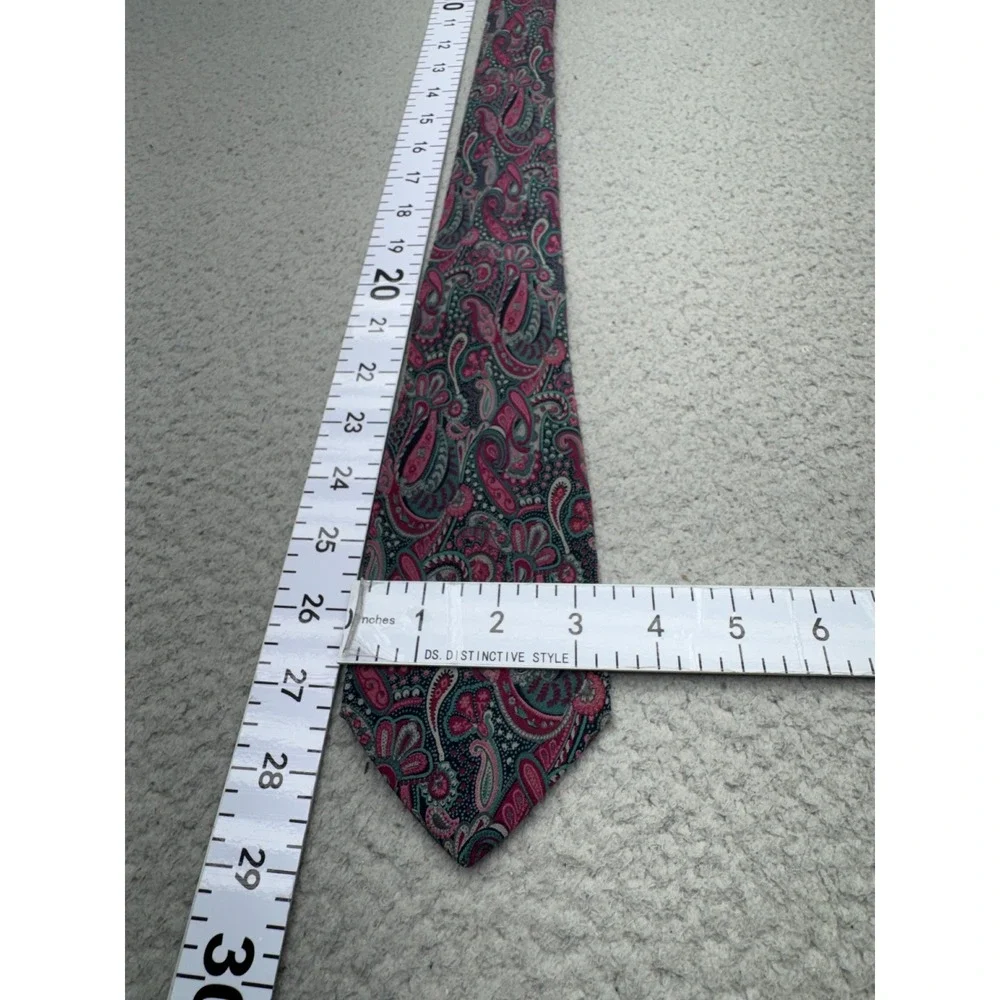 Valentino Paisley Silk Tie Pink Teal Made In Italy Designer Necktie